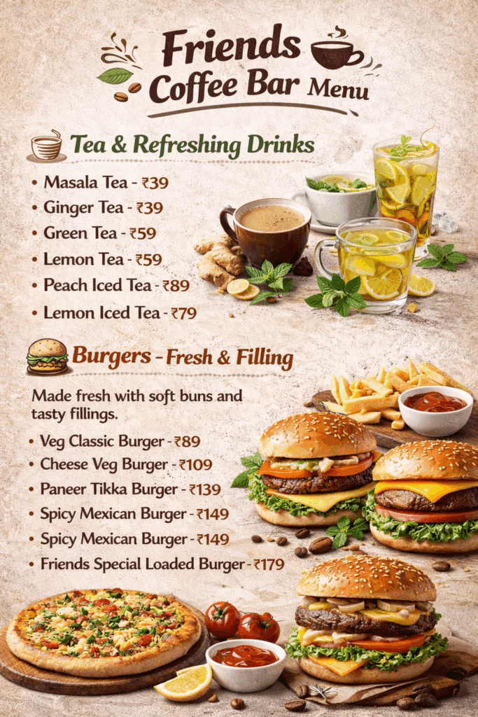 friends coffee bar tea and drinks